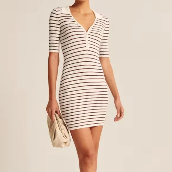 knee length dresses for ladies Girls' Striped Mini Sweater Dress